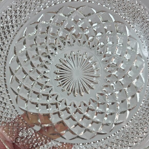 Vintage Anchor Hocking Wexford Dinner Plate Quilted Diamond Design 9 5/8 Inches - Picture 10 of 13